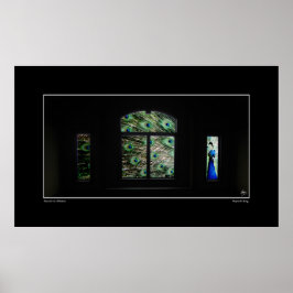 Pavão em um Poster de janela