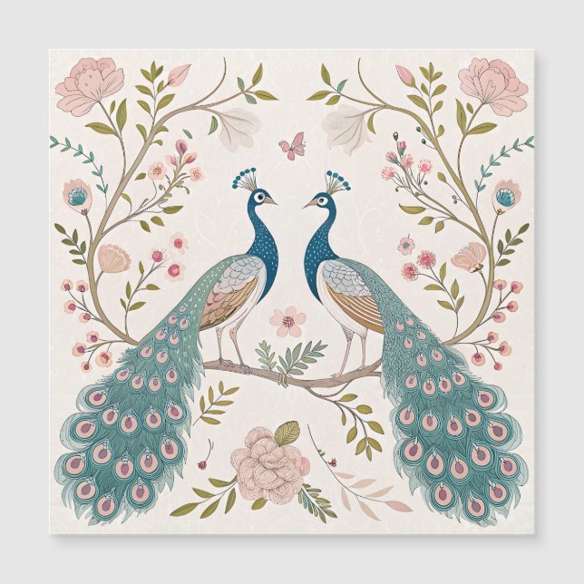 Pavão Floral Vintage Elegante (5) (Frente)