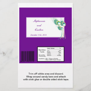 Pavão roxo moderno que Wedding o grande envoltór