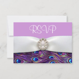 Pavão roxo que Wedding cartões da resposta de RSVP