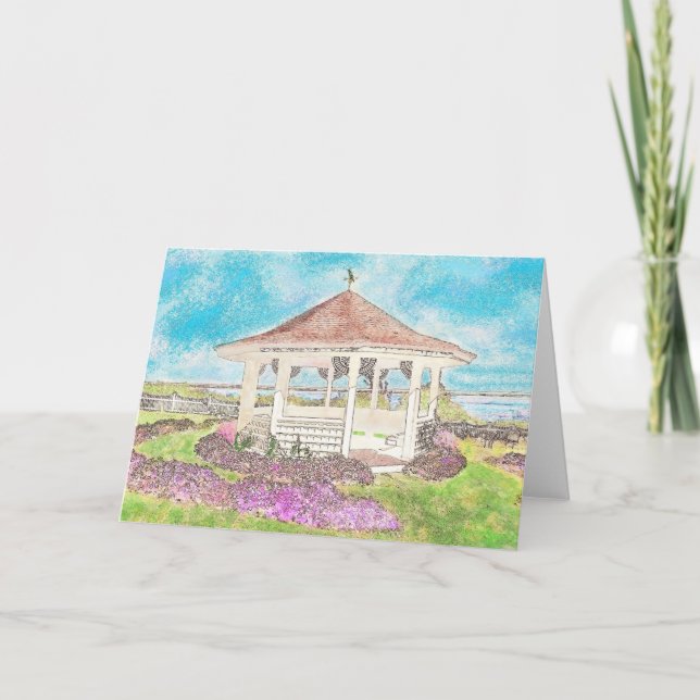 Pavilhão Pintado de Branco em Cape Cod Cartão de B (Frente)