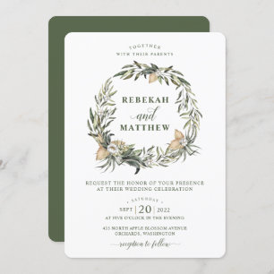 Pavimento Botânico Branco Convite Para Casamento