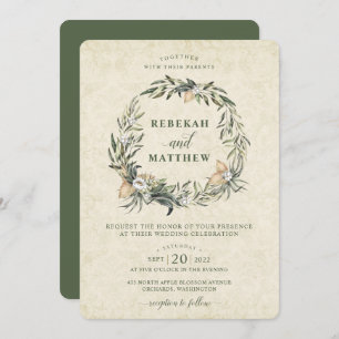 Pavimento Botânico Branco   Convite Para Casamento