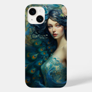Pavock Feather Beauty: Mulher em Teal e Azul