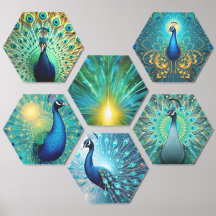 Pavões de Natal em Flor – Azulejo de Parede em Lon