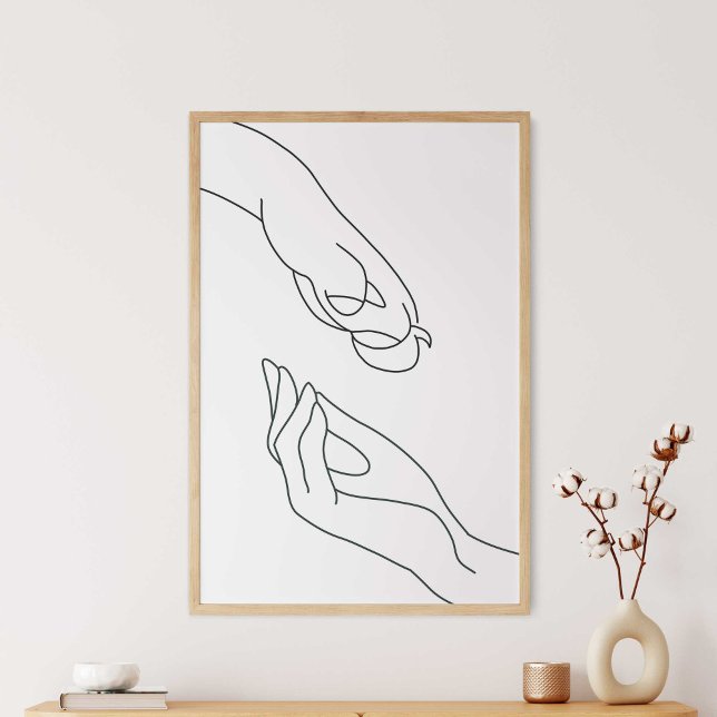 Paw and Hand Line Art Poster (Criador carregado)