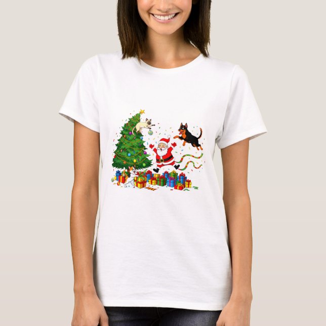 PAW-LIDAY PANIC! Santa’s Furry Mayhem T-Shirt (Frente)