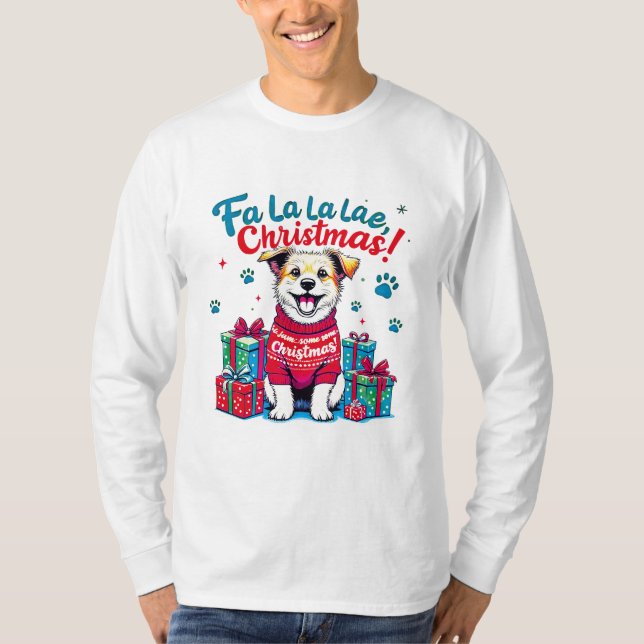 Paw-some Christmas Funny Dog T-shirt (Frente)