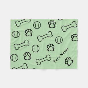 Pawprint personalizado e cobertores de cães ósseos