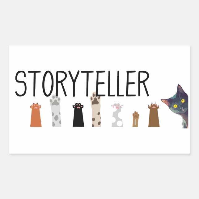 Paws de contar histórias no trabalho - adesivo do  (Frente)