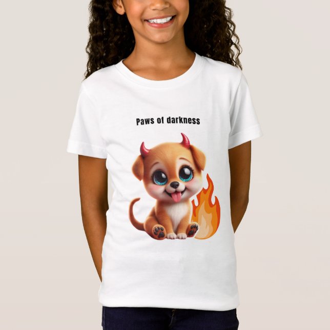 Paws of Darkness Fire Dog T-Shirt (Frente)