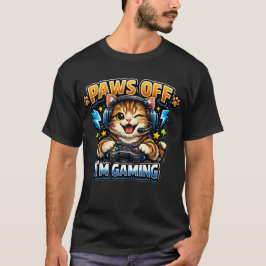 Paws Off I'm Gaming Funny Cat Gamer T-Shirt