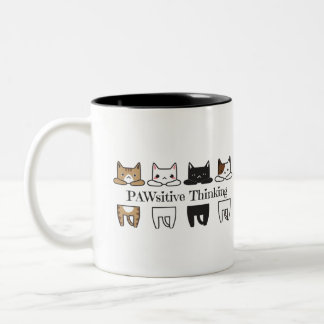 PAWsitive que pensa - caneca do meme do gato