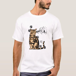 "Pawsitive Vibes" T-Shirt with Cat
