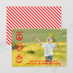 Paz, Amor, Alegria - Cartão de Natal 3x5