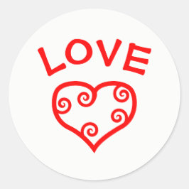 Paz, Amor, Alegria Coração - Adesivo Circular