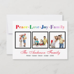 Paz Amor Alegria Família - Cartão de Natal 3x5