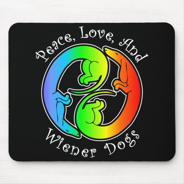 Paz, amor, & cães Mousepad do Wiener (Frente)