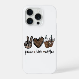 Paz Amor Café Estampa de Leopardo PNG Café Fofo