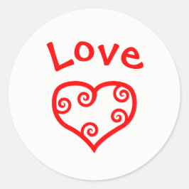Paz, Amor, Coração de Joy - Adesivo de Círculo