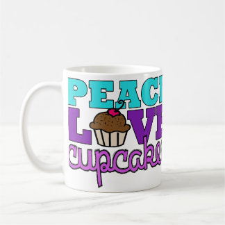 Paz, amor & cupcakes! Roxo da caneca