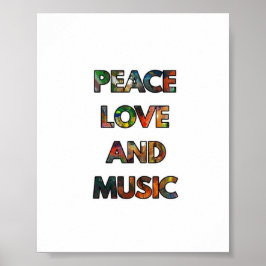 Paz, Amor E Citação De Música Poster