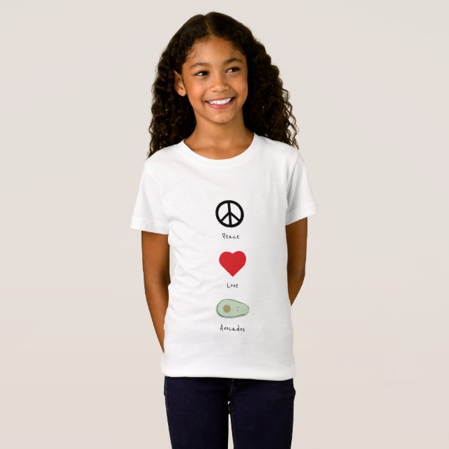 Paz, amor, e t-shirt do miúdo dos abacates (Frente Completa)