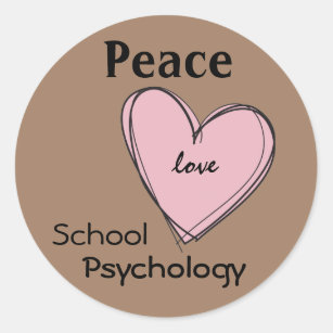 Paz, amor, etiquetas da psicologia da escola