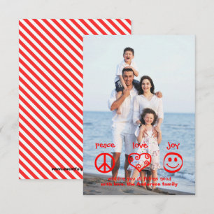 Paz, Amor, Joy Vertical - Cartão de Natal 3x5