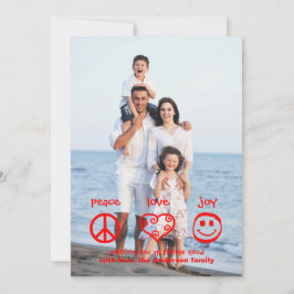 Paz, Amor, Joy Vertical - Cartão de Natal 3x5