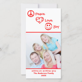 Paz, Amor, Joy Vertical - Cartões de fotos