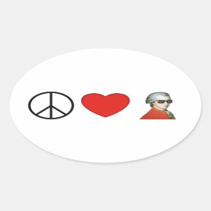 Paz, Amor, Mozart, autocolante para amantes da mús
