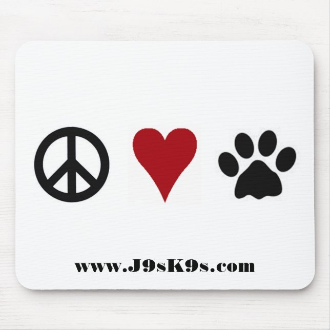 Paz-Amor-Patas Mousepad (Frente)