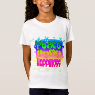 Paz, amor, t-shirt da felicidade