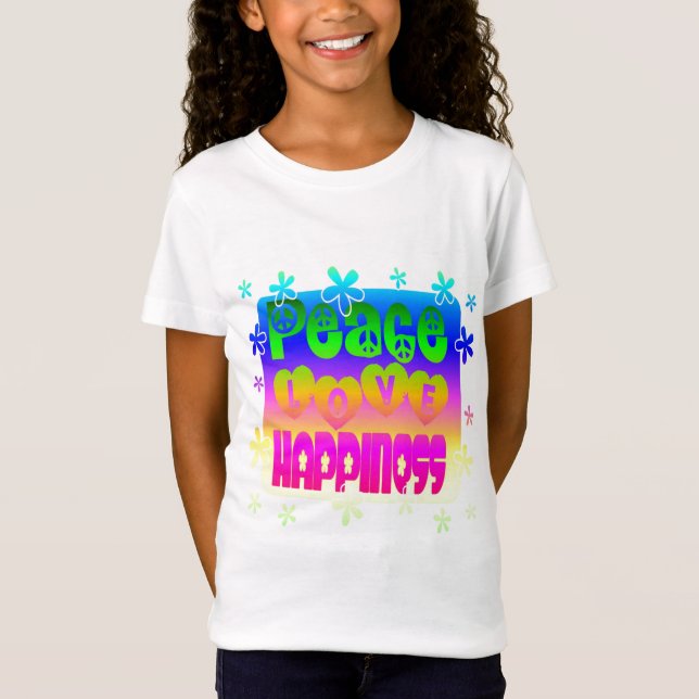 Paz, amor, t-shirt da felicidade (Frente)