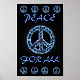 paz azul para todos os poster