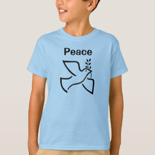 Paz com o t-shirt dos meninos da pomba