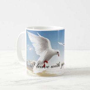 Paz da pomba da caneca de café