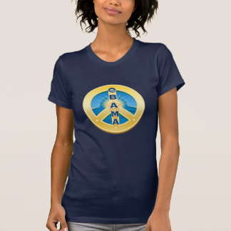 Paz de Obama Goldstar, t-shirt das senhoras, na