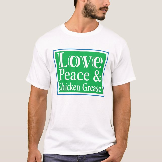 Paz do amor & t-shirt dos homens da graxa da (Frente)