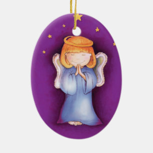 Paz do anjo do Natal, ornamento do roxo da