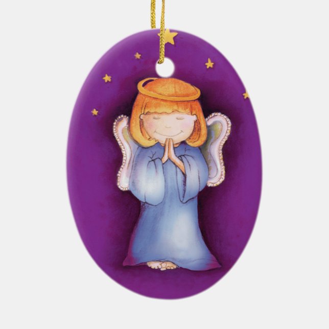 Paz do anjo do Natal, ornamento do roxo da (Verso)