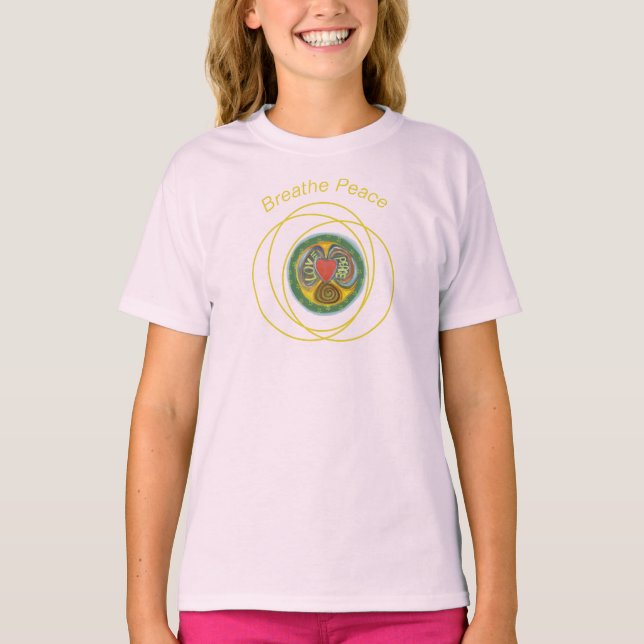 Paz e Amor Breathe para Camiseta Ativista (Frente)