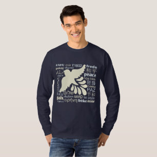 PAZ em muitas camisas & jaquetas das línguas