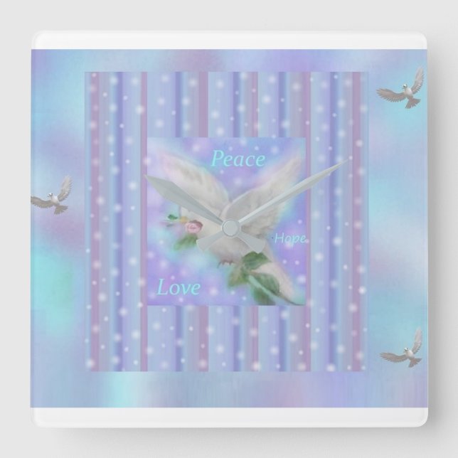 "Paz Esperança Amor" Relógio Grande (Frente)