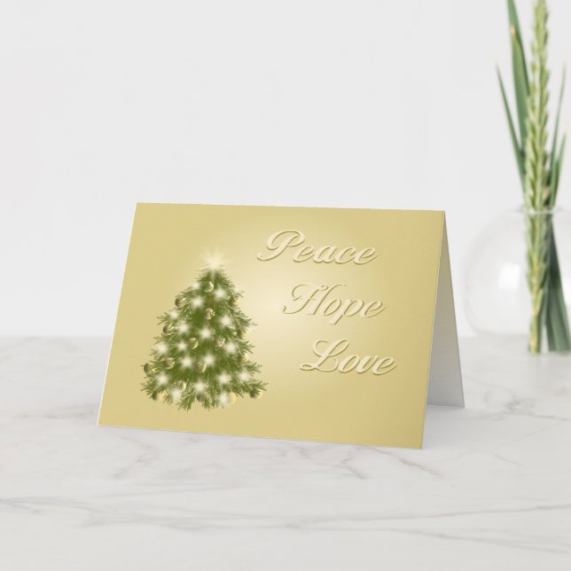 Paz, esperança, cartão de Natal do amor (Frente)