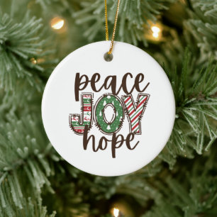 Paz Esperança Enfeites de natal Joy Ideia