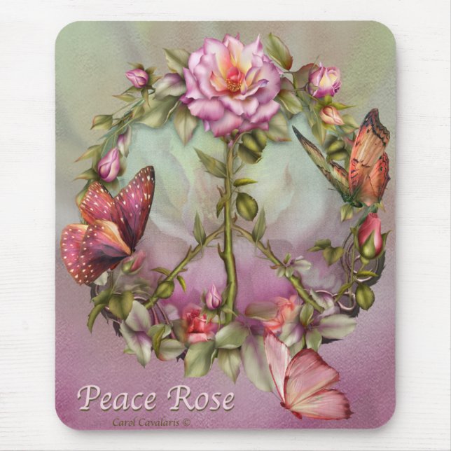 Paz Mousepad cor-de-rosa (Frente)