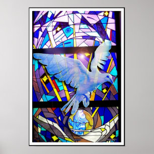 Paz na arte do poster de Digitas da pomba da