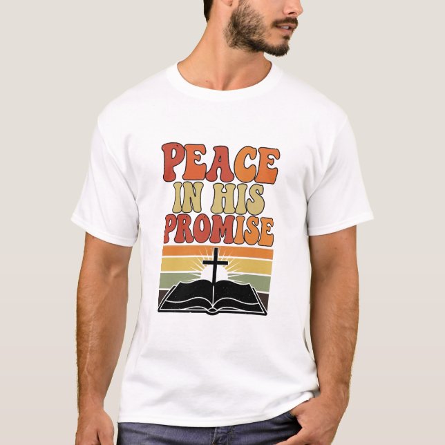"Paz na Sua Promessa" Camiseta Cristã (Frente)